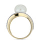 Pozlátený Strieborný Prsteň s Bielou Sladkovodnou Perlou a Bielym Topásom