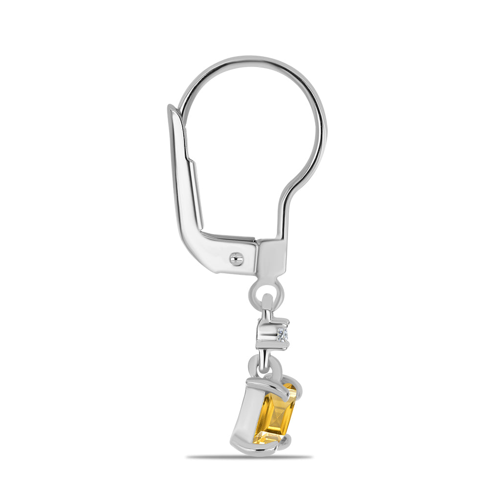 Strieborné Sada s Uralským Citrínom a Bielym Topásom ( Náušnice+Prsteň +Prívesok )