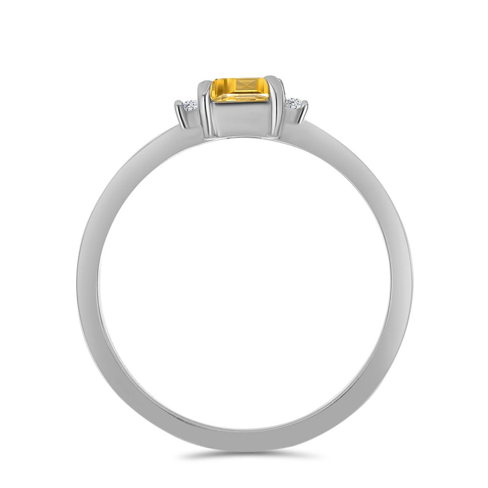 Strieborné Sada s Uralským Citrínom a Bielym Topásom ( Náušnice+Prsteň +Prívesok )