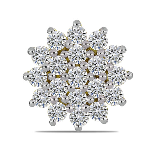 Pozlátený Strieborný Brošňa s Certifikovaný Diamantom pestovaný v laboratóriu