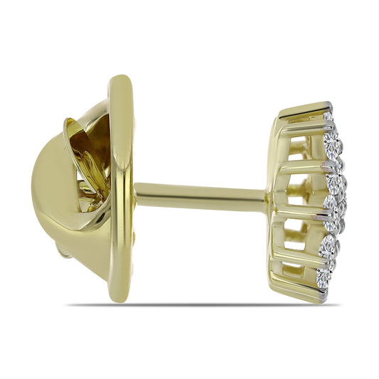 Pozlátený Strieborný Brošňa s Certifikovaný Diamantom pestovaný v laboratóriu