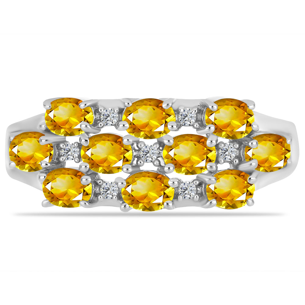 Strieborný Prsteň s Uralským Citrínom a Bielym Topásom 1 