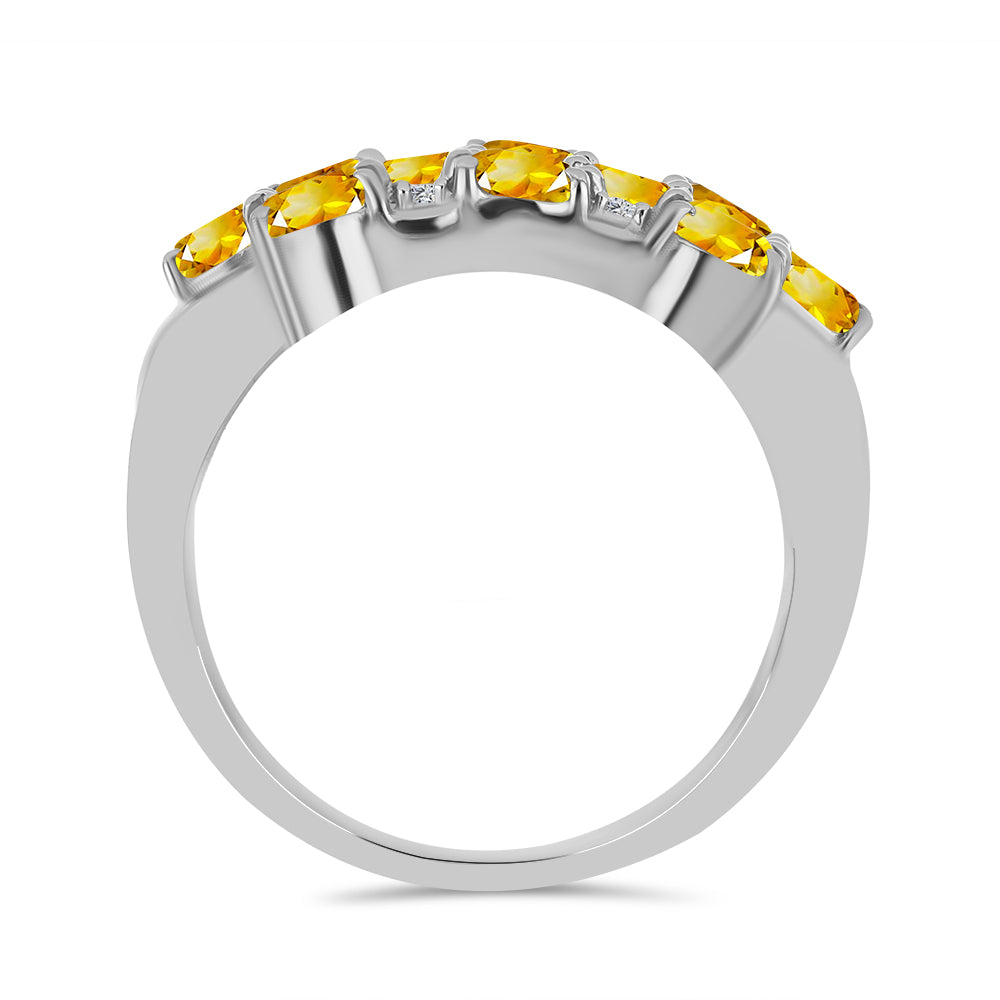 Strieborný Prsteň s Uralským Citrínom a Bielym Topásom 2 