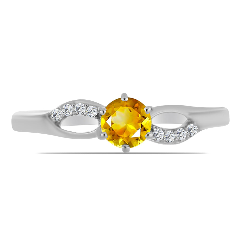 Strieborný Prsteň s Uralským Citrínom a Bielym Topásom 1 