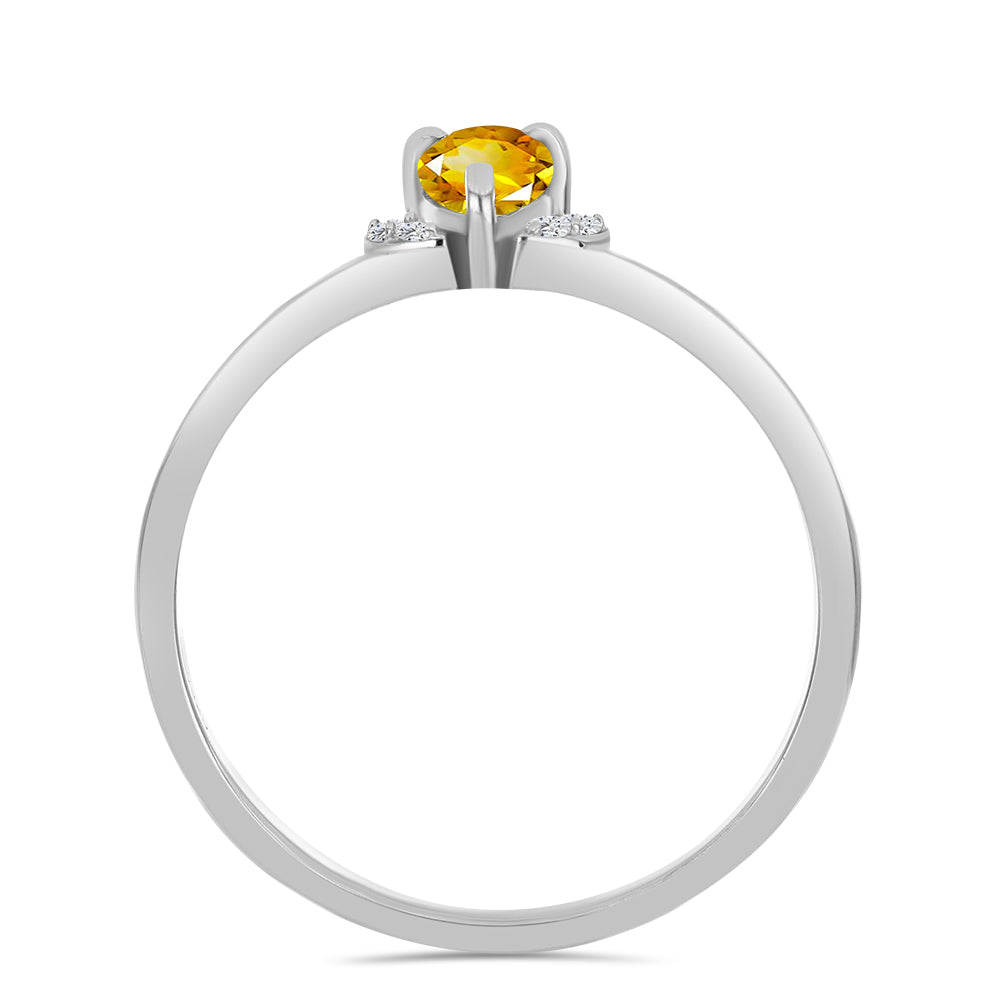 Strieborný Prsteň s Uralským Citrínom a Bielym Topásom 2 