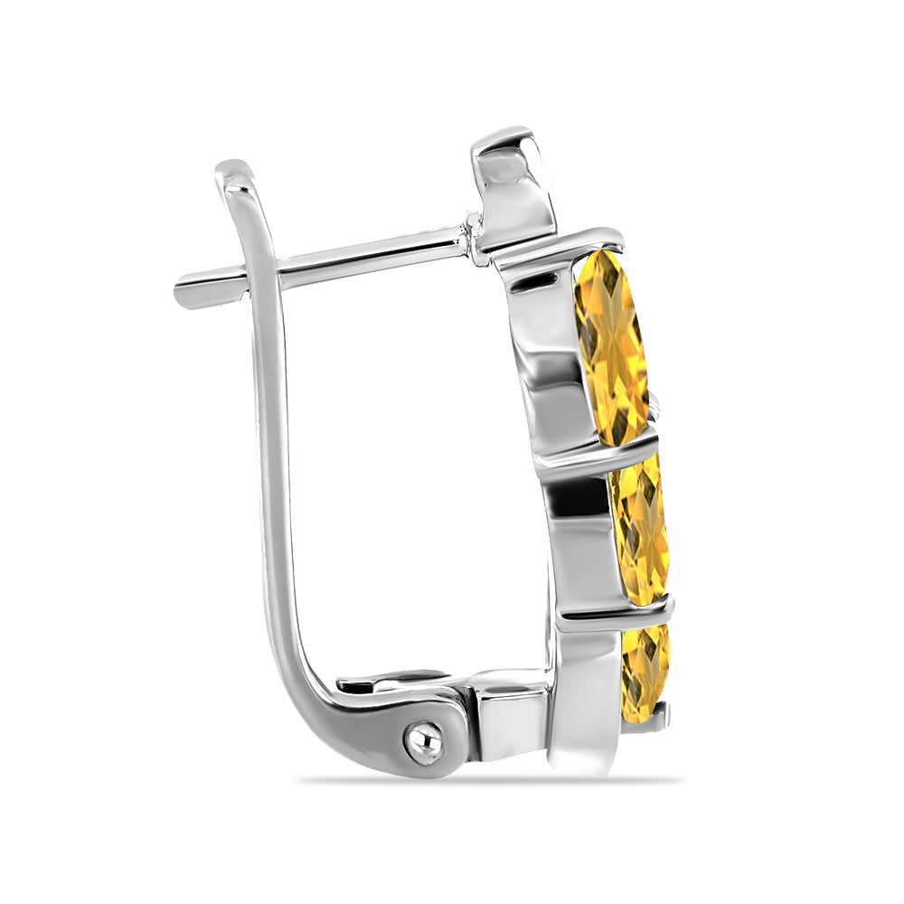 Strieborné Náušnice s Uralským Citrínom