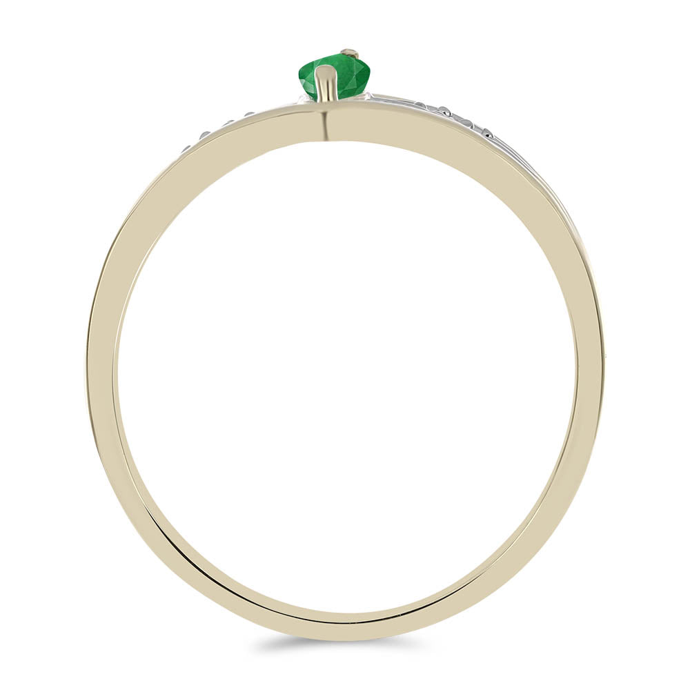 Pozlátený Strieborný Prsteň s so Zambijským Smaragdom a Bielym Topásom