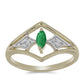 Pozlátený Strieborný Prsteň s so Zambijským Smaragdom a Bielym Topásom