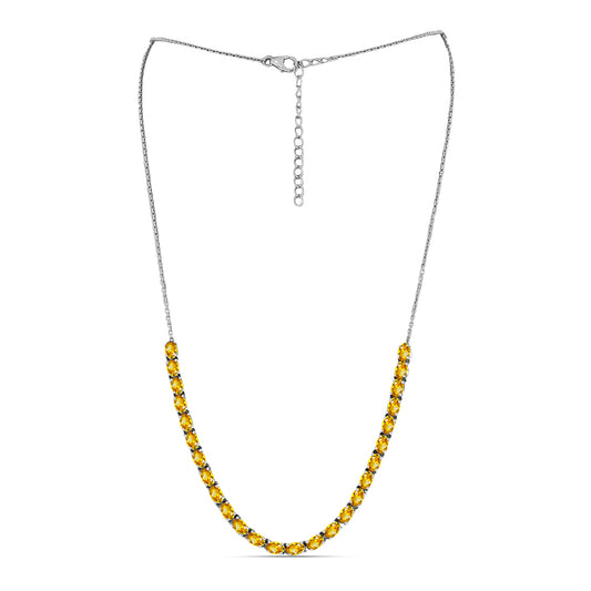 Strieborný Náhrdelník s Uralským Citrínom