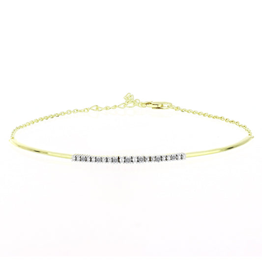 Pozlátený Strieborný Náramok s Certifikovaný Diamantom pestovaný v laboratóriu