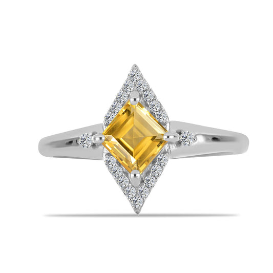 Strieborný Prsteň s Uralským Citrínom a Bielym Topásom