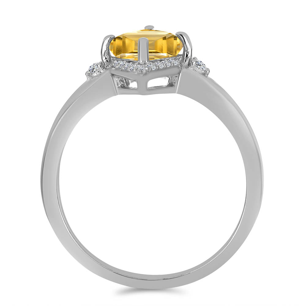 Strieborný Prsteň s Uralským Citrínom a Bielym Topásom 2 