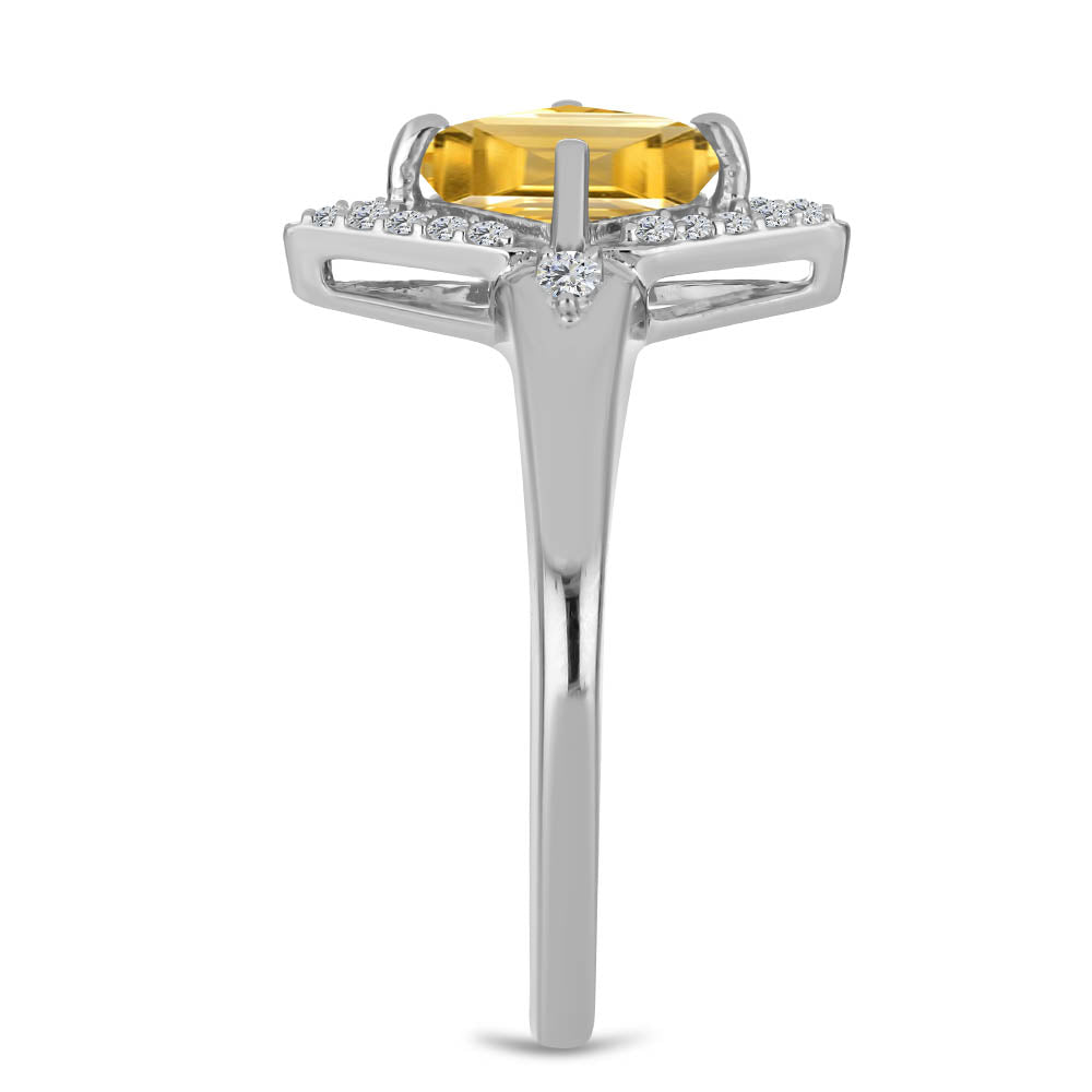 Strieborný Prsteň s Uralským Citrínom a Bielym Topásom 4 