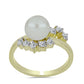Pozlátený Strieborný Prsteň s Bielou Sladkovodnou Perlou a Bielym Topásom