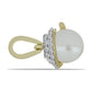 Pozlátený Strieborný Prívesok s Bielou Sladkovodnou Perlou a Bielym Topásom
