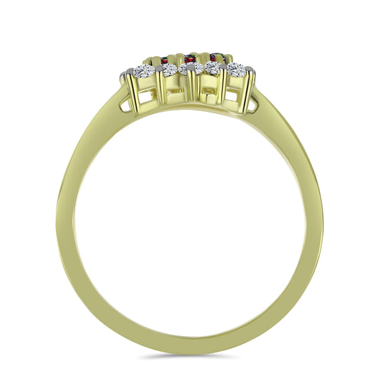 Pozlátený Strieborný Prsteň s Polnočne Čiernym Etiópskym Opálom z Lega Dembi a Bielym Topásom