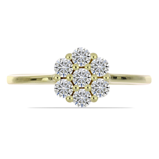 Pozlátený Strieborný Prsteň s Certifikovaný Diamantom pestovaný v laboratóriu