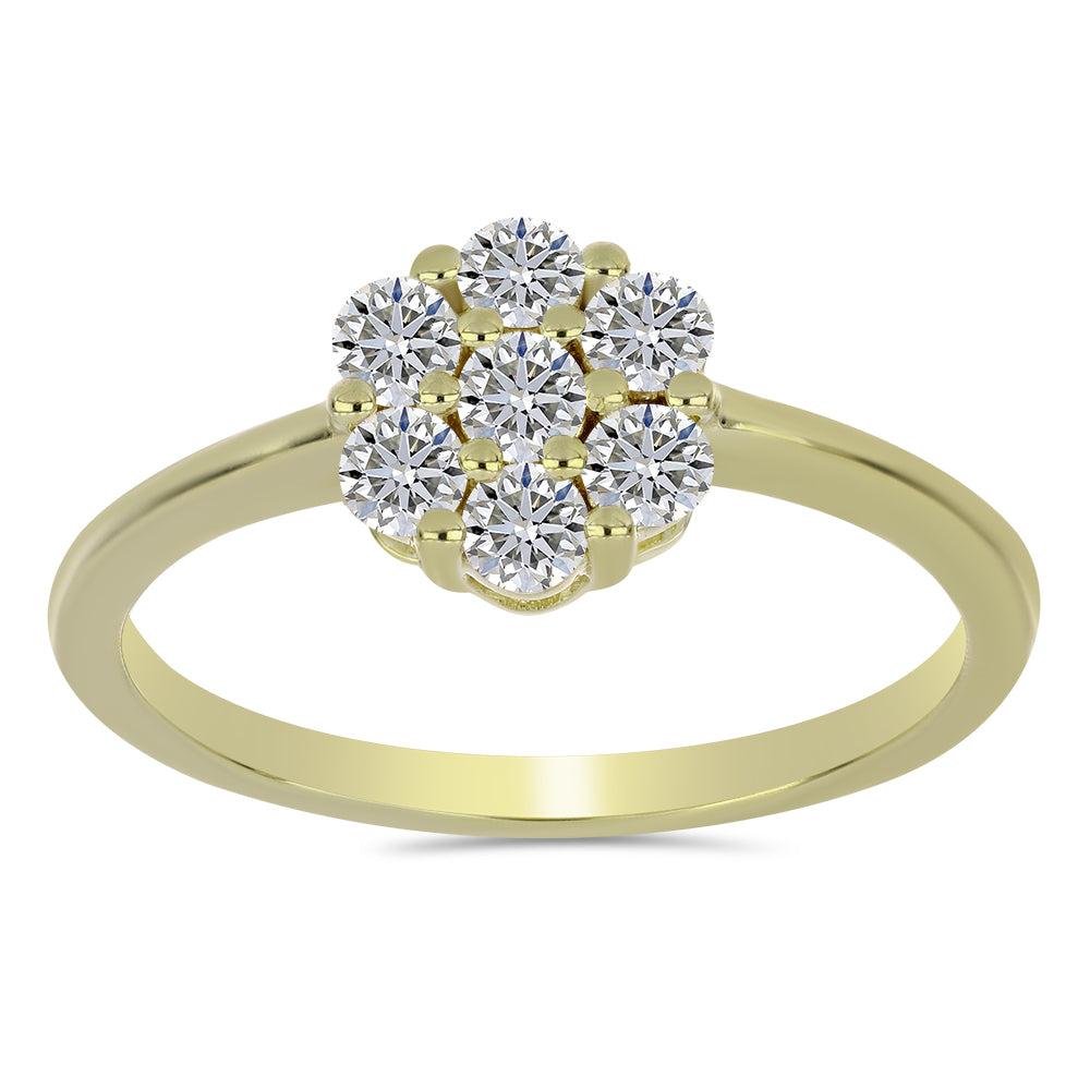 Pozlátený Strieborný Prsteň s Certifikovaný Diamantom pestovaný v laboratóriu