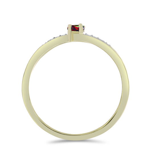 Pozlátený Strieborný Prsteň s Polnočne Čiernym Etiópskym Opálom z Lega Dembi a Bielym Topásom