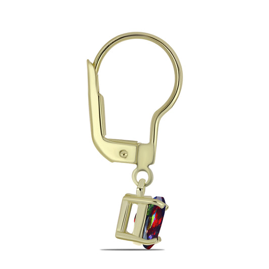 Pozlátené Strieborné Náušnice s Polnočne Čiernym Etiópskym Opálom z Lega Dembi