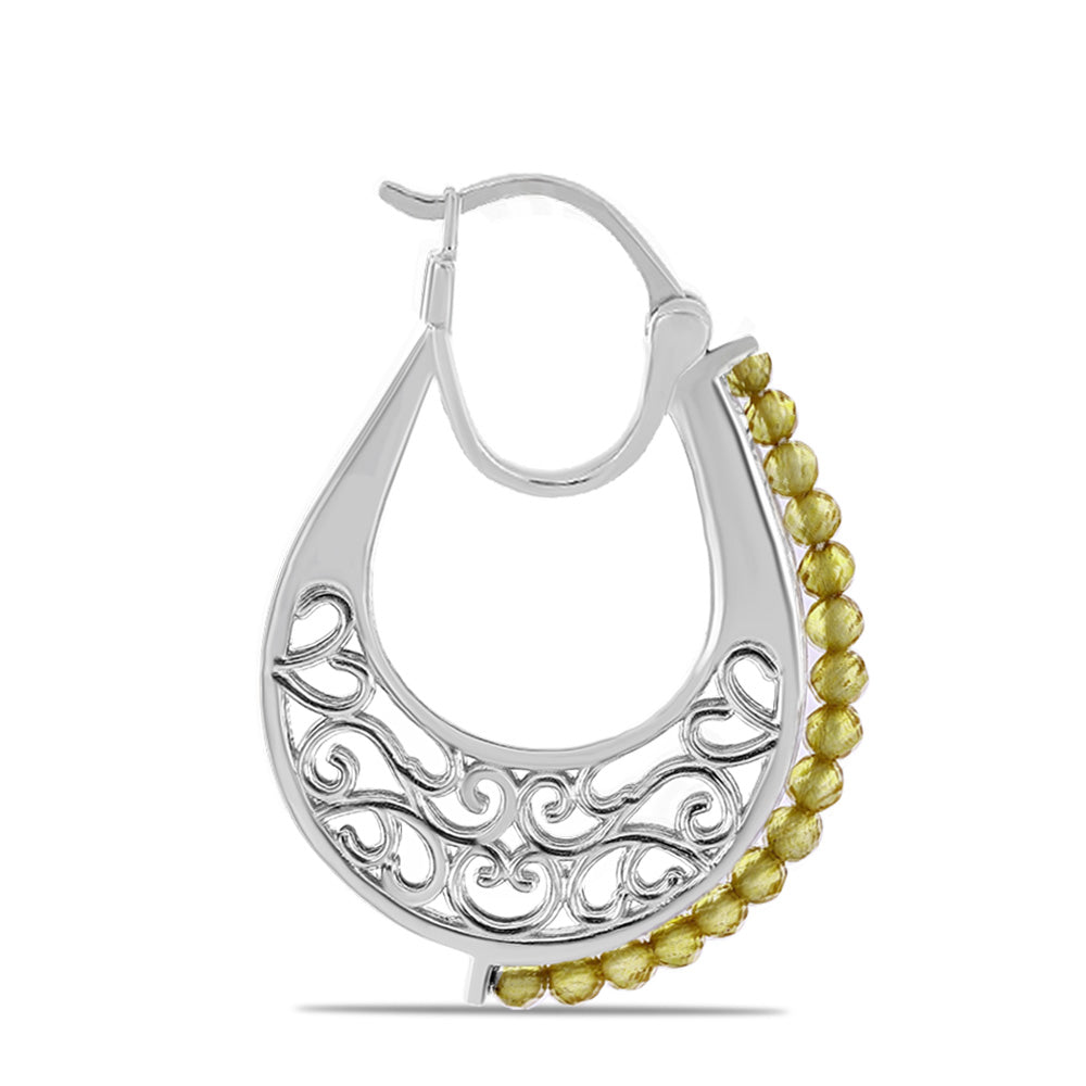 Strieborné Náušnice s Uralským Citrínom 2 