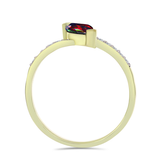 Pozlátený Strieborný Prsteň s Polnočne Čiernym Etiópskym Opálom z Lega Dembi a Bielym Topásom