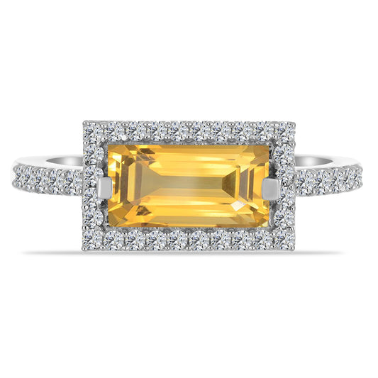 Strieborný Prsteň s Uralským Citrínom a Bielym Topásom