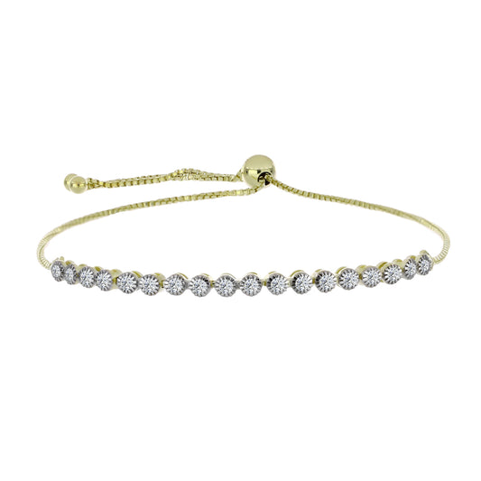 Pozlátený Strieborný Náramok s Certifikovaný Diamantom pestovaný v laboratóriu