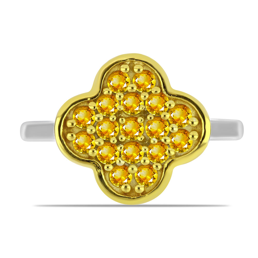 Strieborný Prsteň s Uralským Citrínom 1 