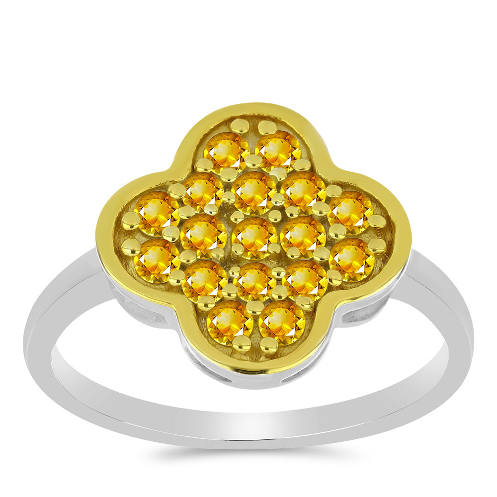 Strieborný Prsteň s Uralským Citrínom