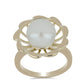 Pozlátený Strieborný Prsteň s Bielou Sladkovodnou Perlou