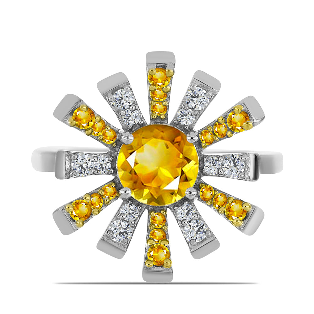 Strieborný Prsteň s Uralským Citrínom 1 