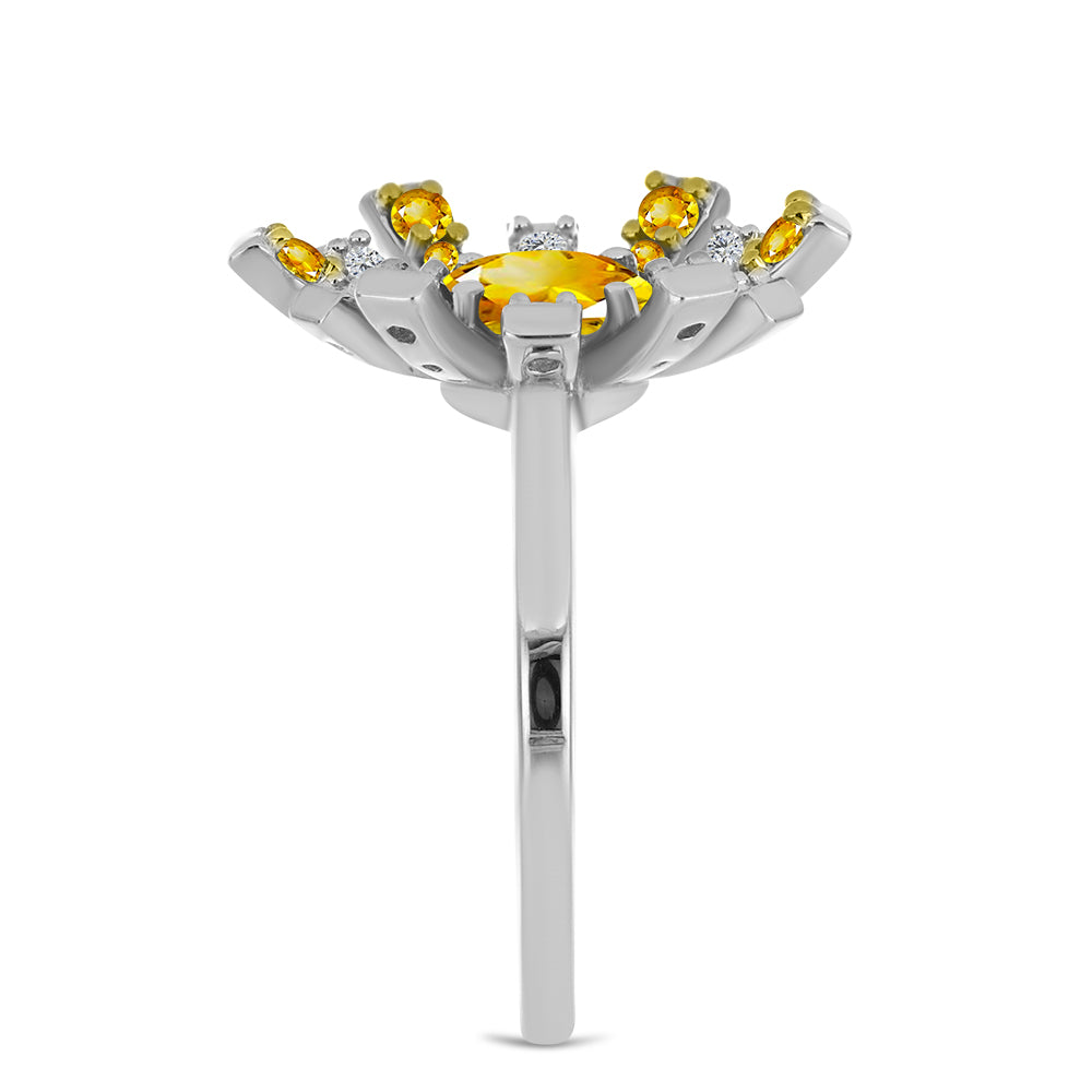 Strieborný Prsteň s Uralským Citrínom 4 