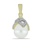 Pozlátený Strieborný Prívesok s Bielou Sladkovodnou Perlou a Bielym Topásom