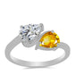 Strieborný Prsteň s Uralským Citrínom a Bielym Topásom