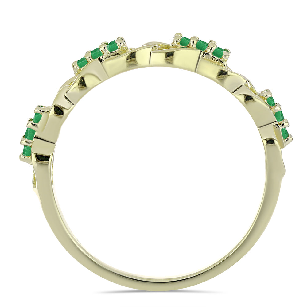 Pozlátený Strieborný Prsteň s so Zambijským Smaragdom