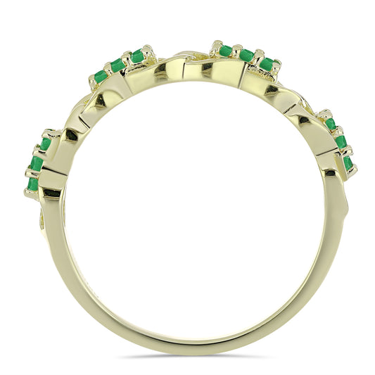 Pozlátený Strieborný Prsteň s so Zambijským Smaragdom