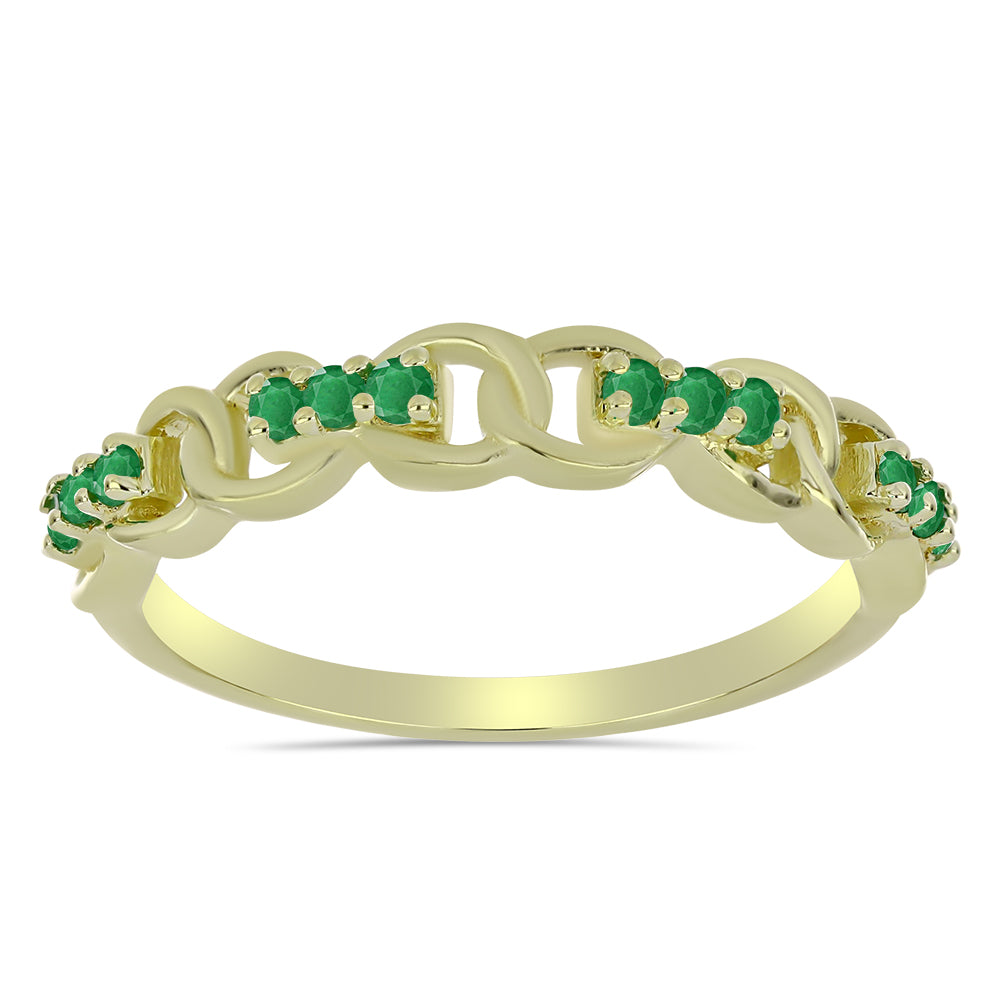 Pozlátený Strieborný Prsteň s so Zambijským Smaragdom 3 