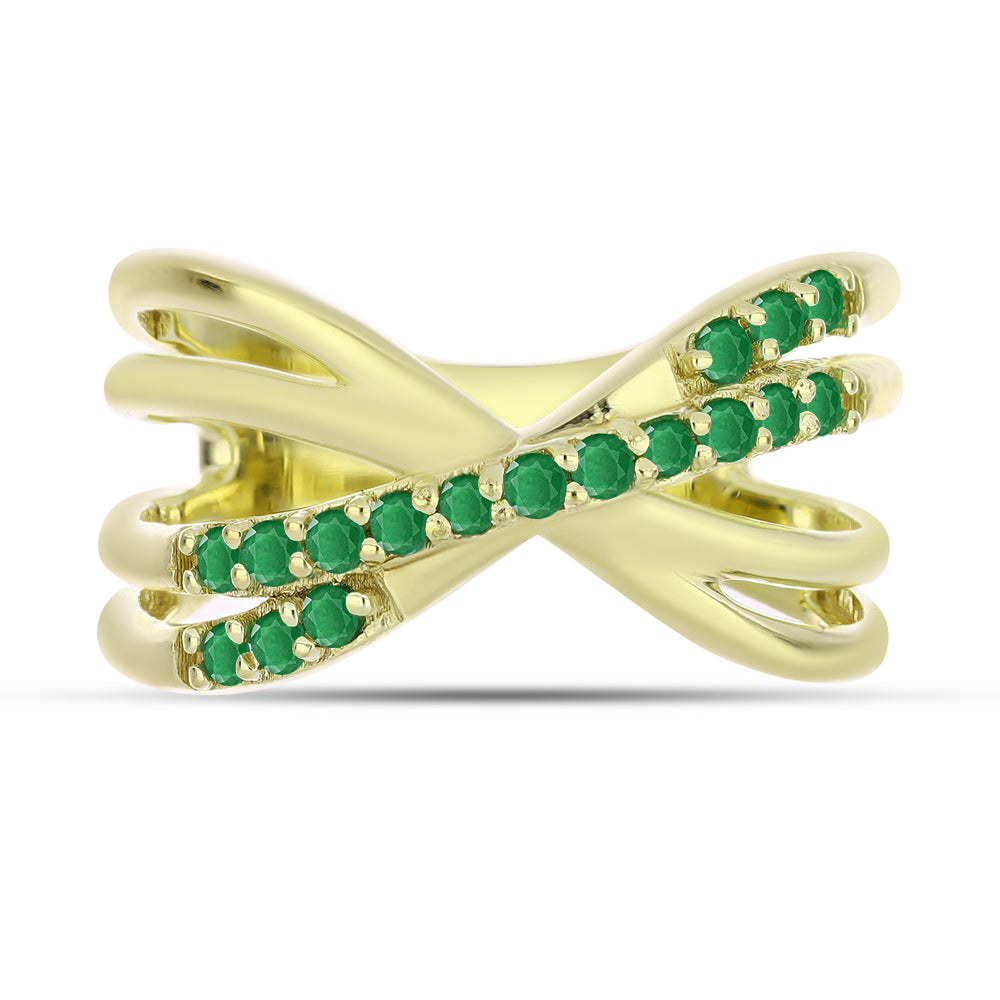 Pozlátený Strieborný Prsteň s so Zambijským Smaragdom 1 