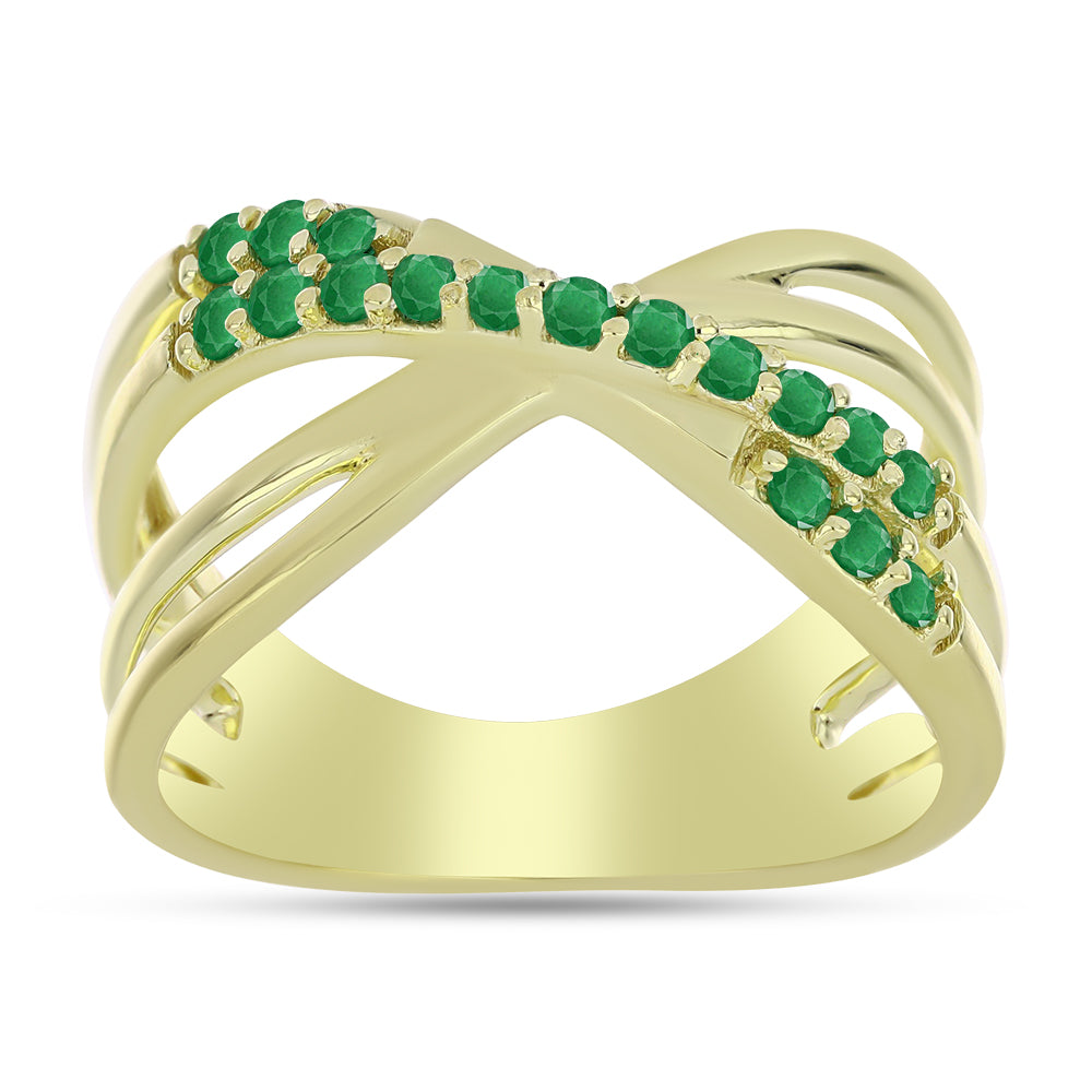 Pozlátený Strieborný Prsteň s so Zambijským Smaragdom 3 