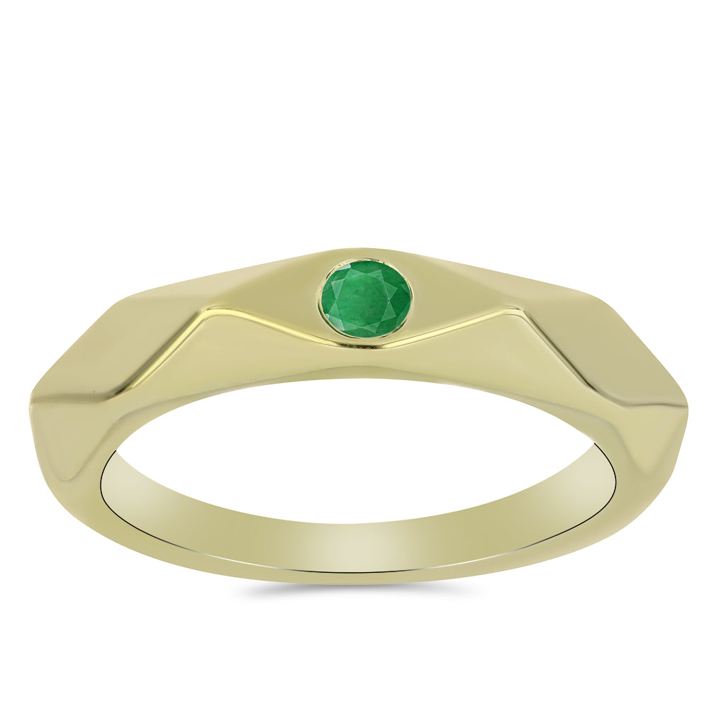 Pozlátený Strieborný Prsteň s so Zambijským Smaragdom
