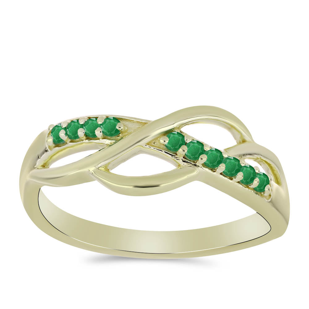 Pozlátený Strieborný Prsteň s so Zambijským Smaragdom 3 