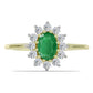 Pozlátený Strieborný Prsteň s so Zambijským Smaragdom a Bielym Topásom