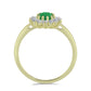 Pozlátený Strieborný Prsteň s so Zambijským Smaragdom a Bielym Topásom