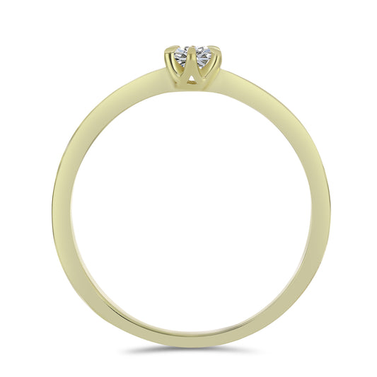 Pozlátený Strieborný Prsteň s Certifikovaný Diamantom pestovaný v laboratóriu