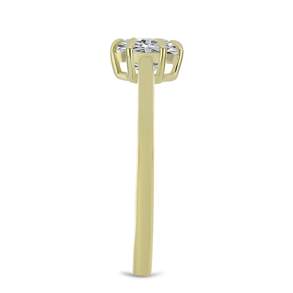 Pozlátený Strieborný Prsteň s Certifikovaný Diamantom pestovaný v laboratóriu