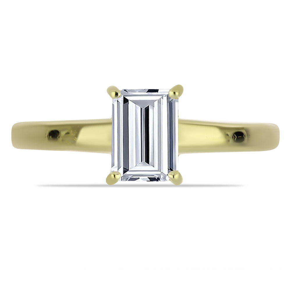 Pozlátený Strieborný Prsteň s Certifikovaný Diamantom pestovaný v laboratóriu