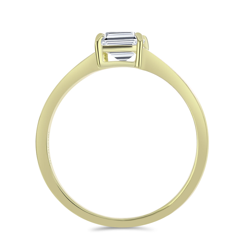 Pozlátený Strieborný Prsteň s Certifikovaný Diamantom pestovaný v laboratóriu