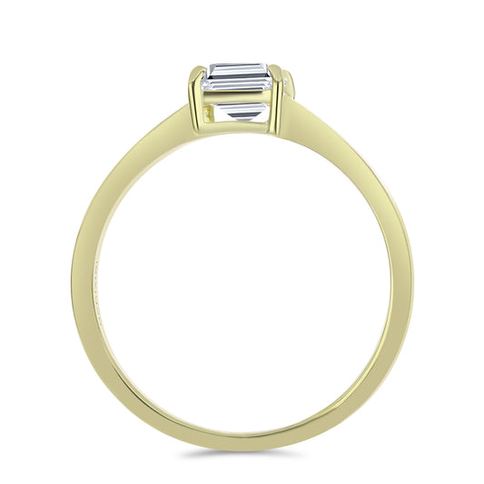 Pozlátený Strieborný Prsteň s Certifikovaný Diamantom pestovaný v laboratóriu