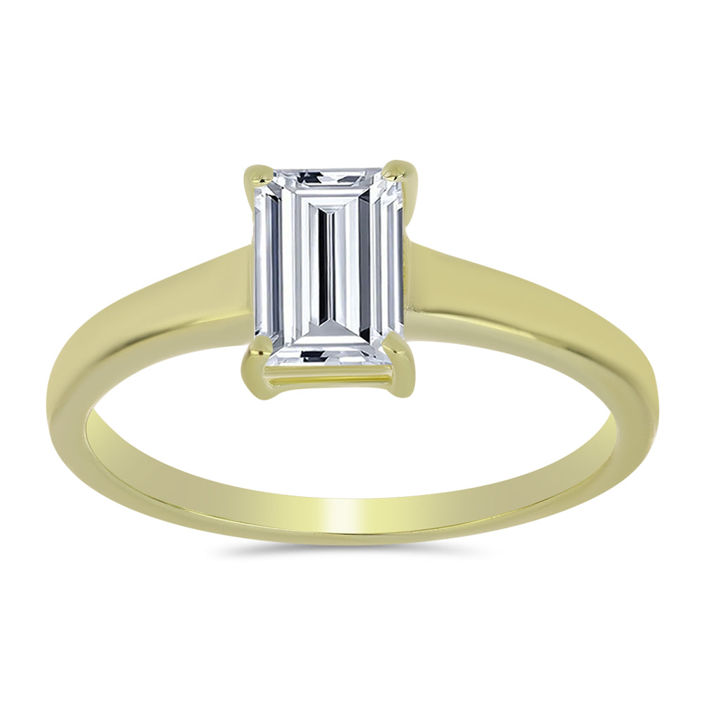 Pozlátený Strieborný Prsteň s Certifikovaný Diamantom pestovaný v laboratóriu 3 